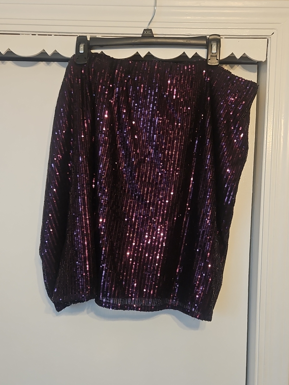 Purple Sequin Mini Skirt - Glam Night Out
